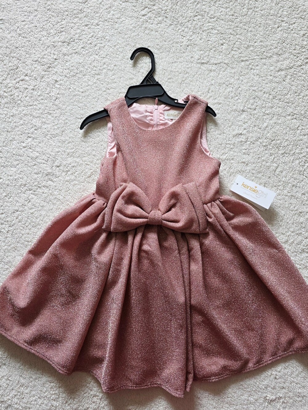 New Kensie Girl Christmas sparkle bodice sleeveless dress mauve Siz 5, 8, 12, 16